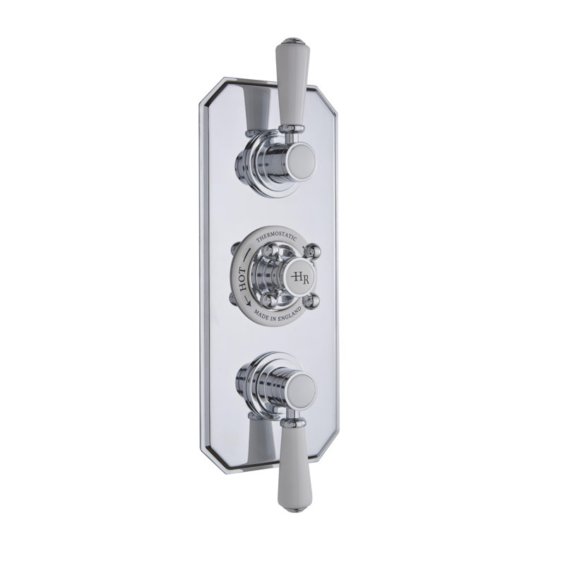Topaz Triple Concealed Thermostatic Shower Valve, White