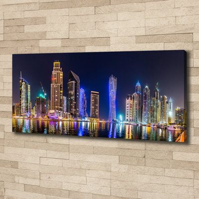 Dubai At Night - No Frame Print on Canvas