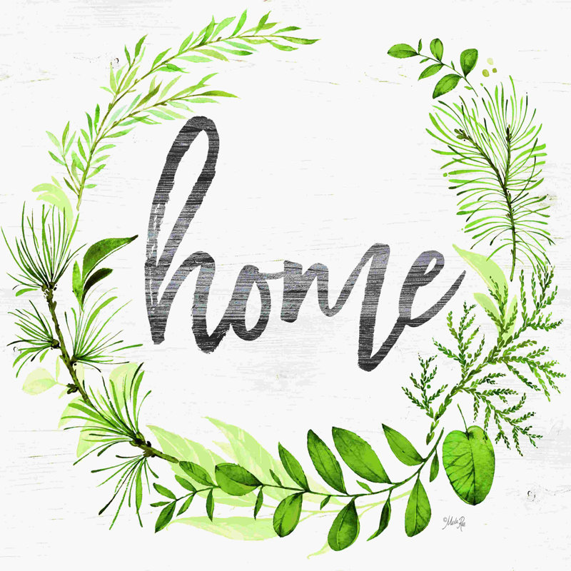 Home Home Greenery par Marla Rae - Peinture, H 12 po x l 12 po, Non, Toile tendue
