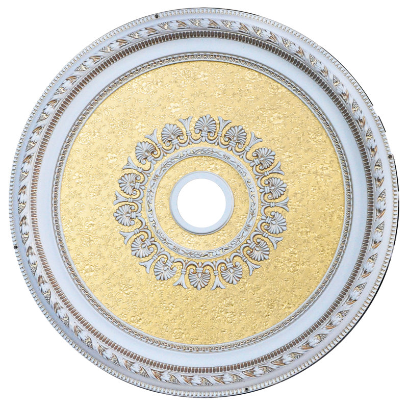 Médaillon rond de plafond, Blanc / Doré