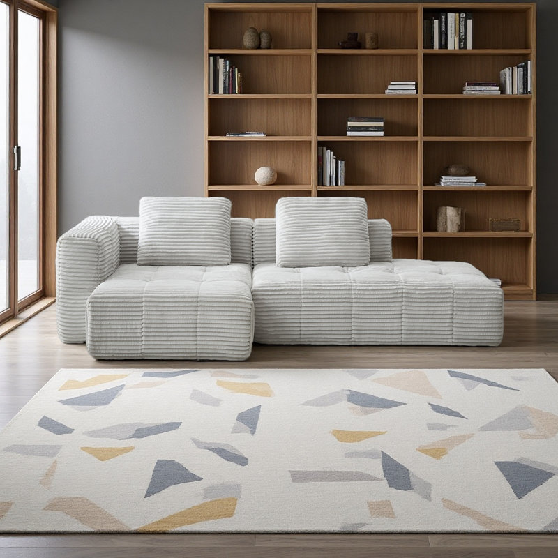 L-Shape Modular Compressed Couch,Cloud Sectional Sofa With Chaise Lounge,No Assembly Required,Upholstered Oversized Couches For Living Room,Apartment
