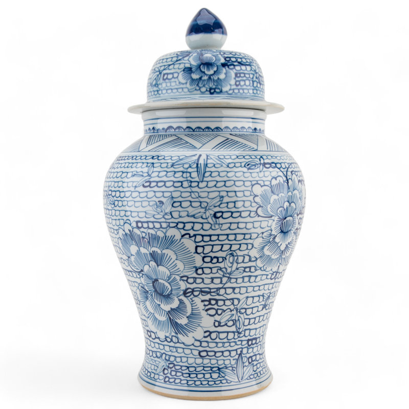 Pot en porcelaine bleu et blanc, 24 lb