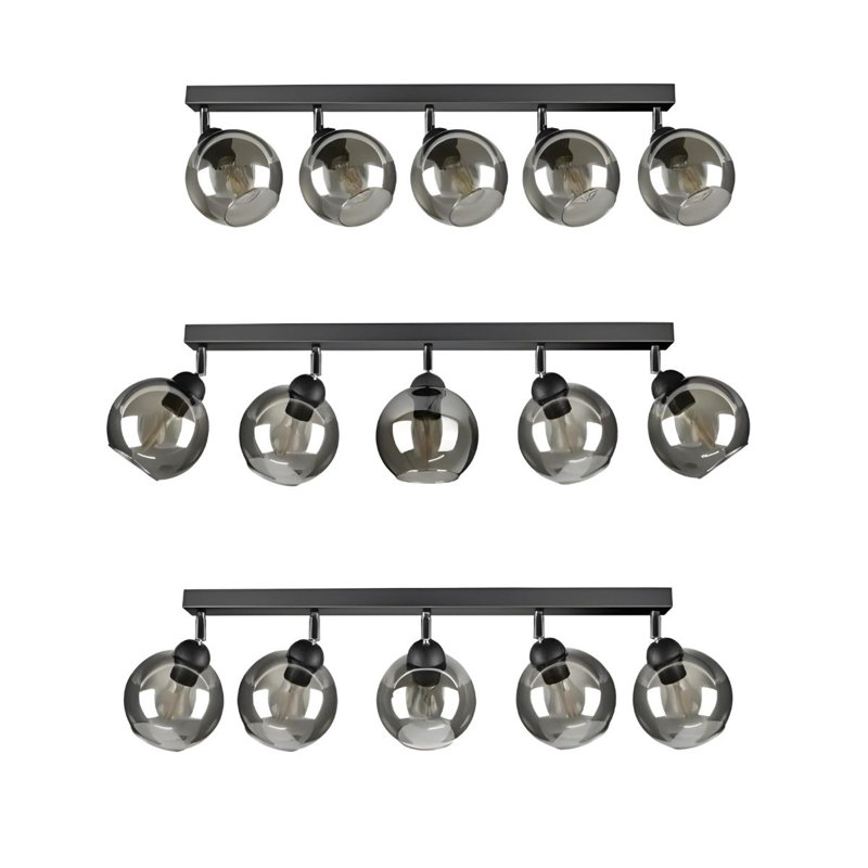 Vard Glass Semi Flush Mount, Aluminum