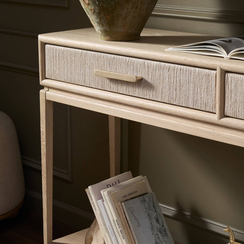 Rosenell Console Table-Natural Oak Veneer, Natural Oak Veneer