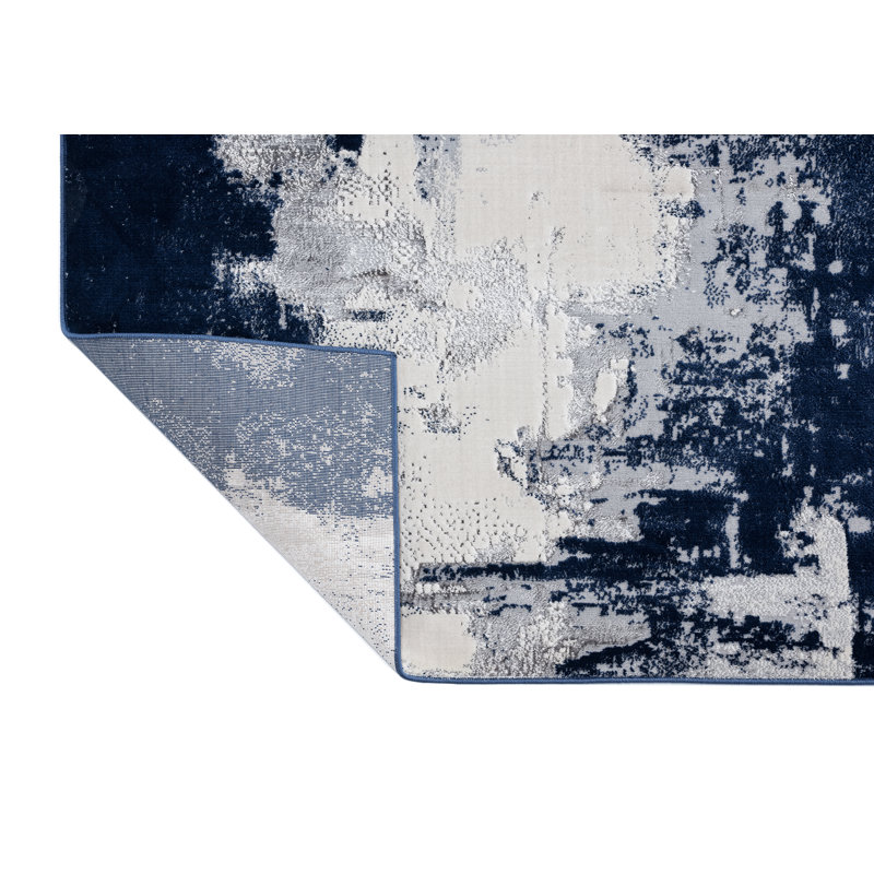 Tapis abstrait bleu marine