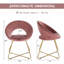 Fauteuil d'appoint moderne en velours, ensemble de 2 fauteuils rembourrés, fauteuil confortable
