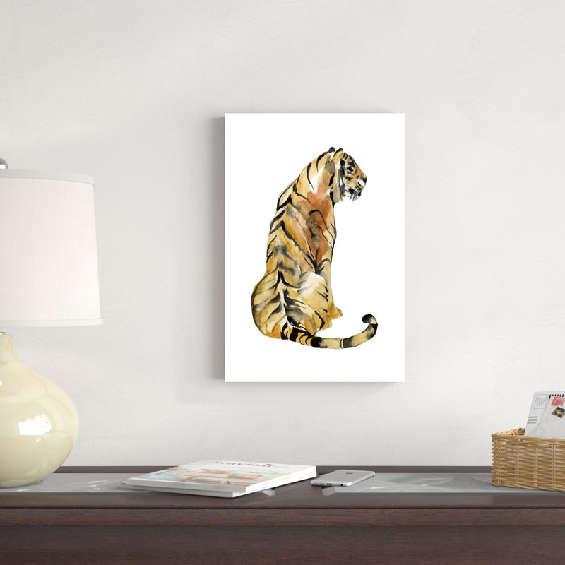 Tigre assis I, H 18 po x l 12 po x P 1,25 po