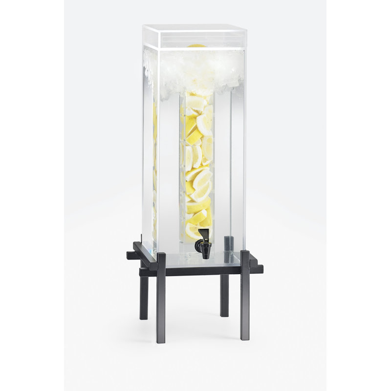 One By One 5 Gallon Beverage Dispenser with Ice Chamber, Black