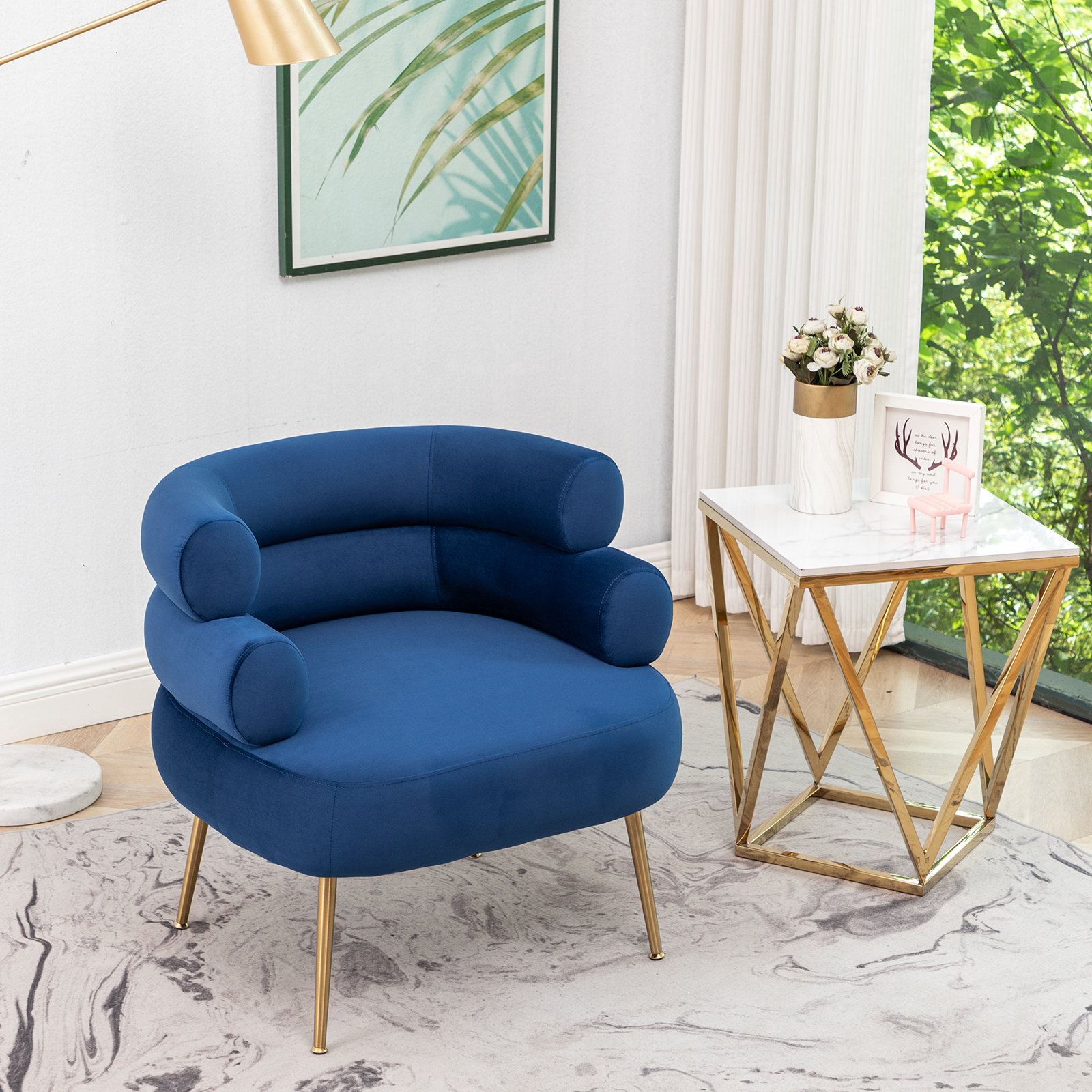 Mercer41 Rashone Velvet Barrel Chair Wayfair