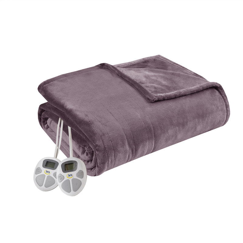 Couverture chauffante moelleuse, Grand, Violet