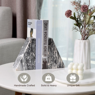 Natural Marble Bookends, Set Of 2, Afudik-Vein