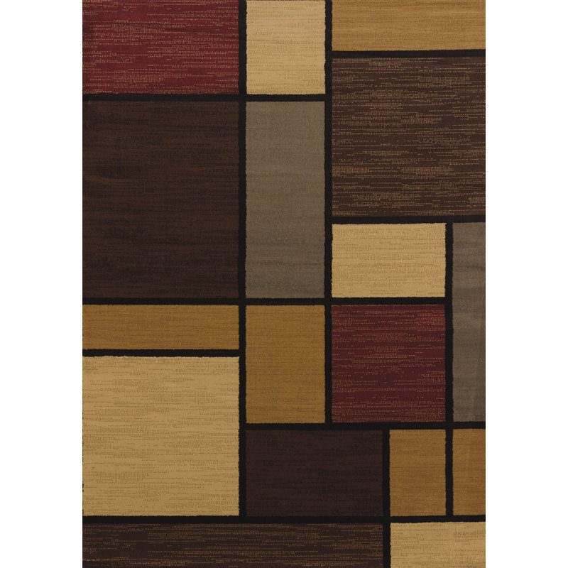 Tapis brun / beige Bahr Rhombus, Rectangle 5 pi 3 po x 7 pi 2 po