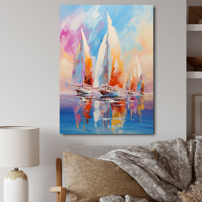 Sailboat Abstract Winds III - Boat Sailing Canvas Prints