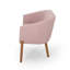 Causeuse Fery, dossier cousu en tissu rose rosé, brun 55 po-121481571