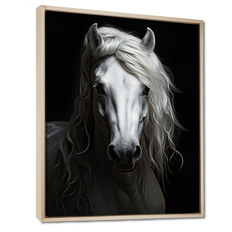 Gris gris majestueux - impressions encadrées de chevaux, H 20 po x l 12 po x P 1 po, Cadre flottant érable