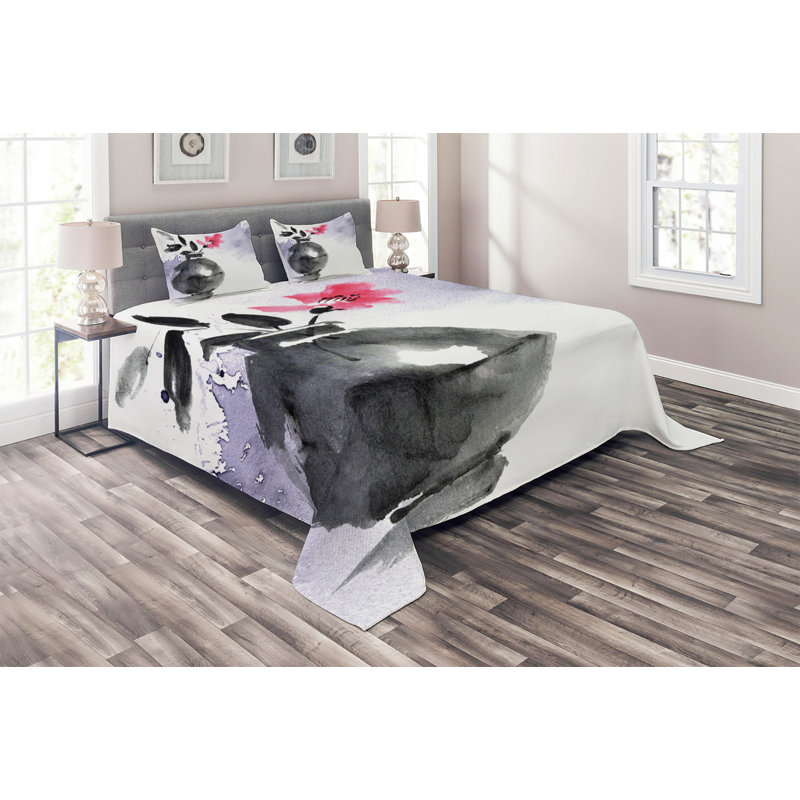 Floral Farmhouse / Country Polyester Coverlet, King Bedspread + 2 Shams