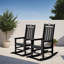 Ensemble de 2 chaises berçantes d'extérieur Hdpe-821586049