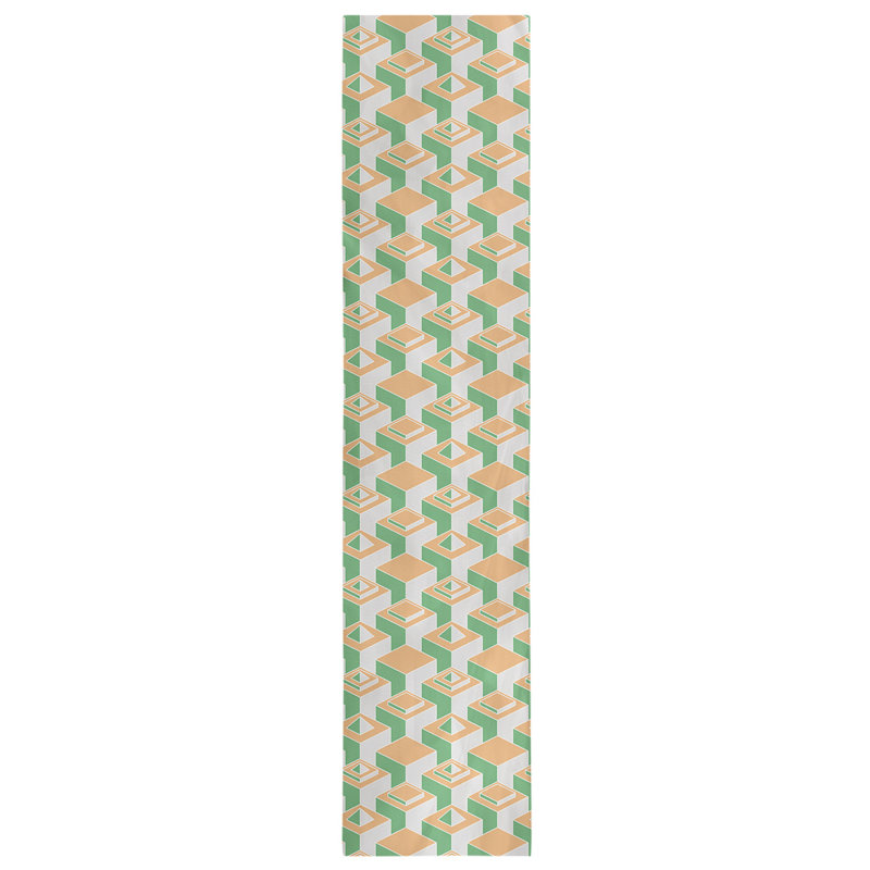 Chemin de table Classic Skyscrapers, 16 po x 72 po, Orange/vert