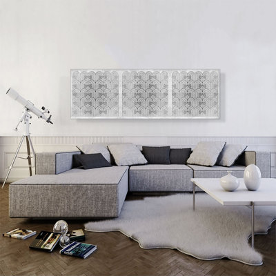" Geometric Gray White "