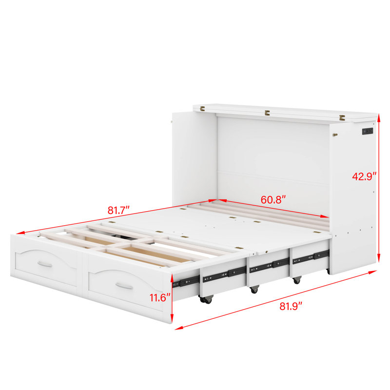 Armoire avec tiroirs et tiroirs Samih Murphy, Grand, Blanc