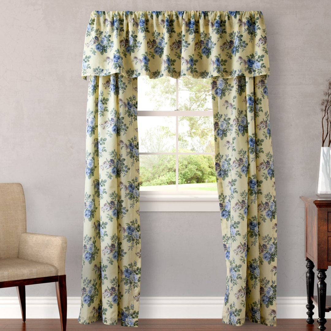 Laura Ashley Linley Pastel Yellow 86" Window Valance Laura Ashley