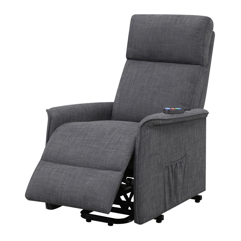 Bernardsville Lift Assist Power Recliner, Charcoal Polyester Blend