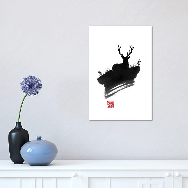 Deer by Péchane - Print on Canvas, Wrapped Canvas, 30.48 cm H x 45.72 cm W