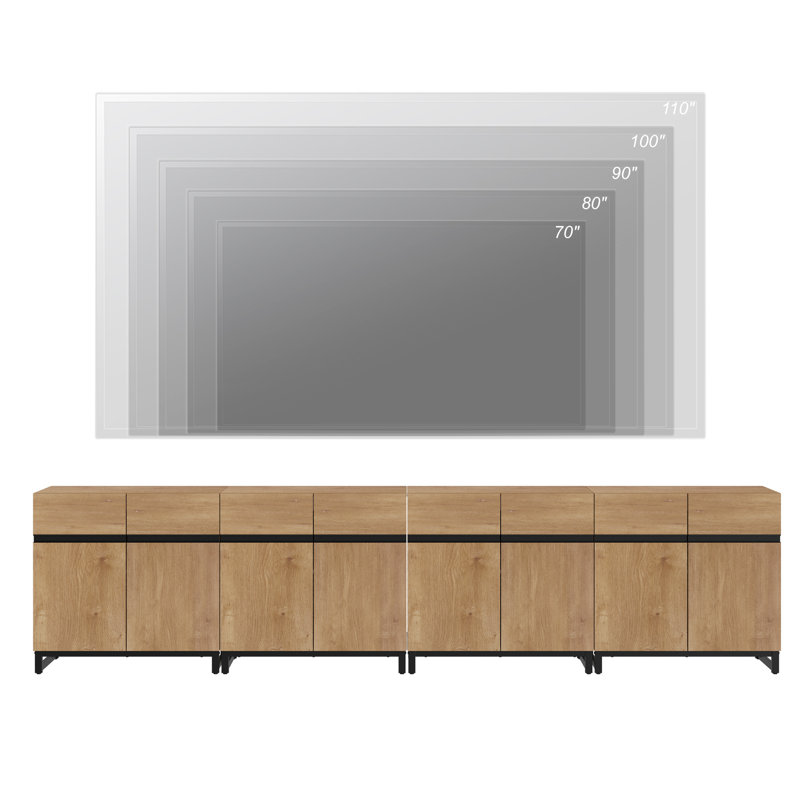 Aadam 63' W Storage Credenza, Chêne, 30.6"H x  125.9"L x 15.6"W