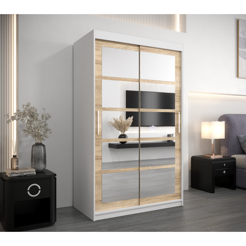Aadu 2 Door Manufactured Wood Wardrobe, White Matte