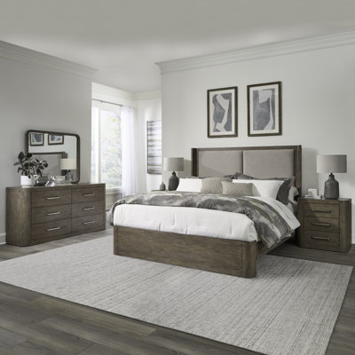 Shaly King Shelter Bed, Dresser & Mirror, Nightstand Bedroom Set