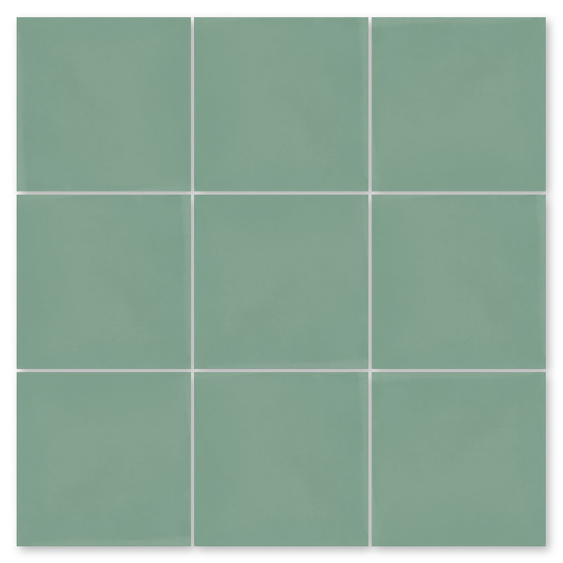 Solid 8" x 8" Cement Wall & Floor Tile, Frosted Teal