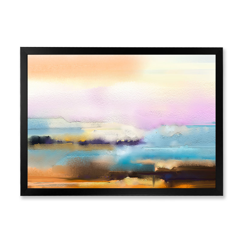«Abstract Ocean Storm Impression», reproduction sur toile flottante, Cadre noir, H 8 po x l 12 po x P 1 po