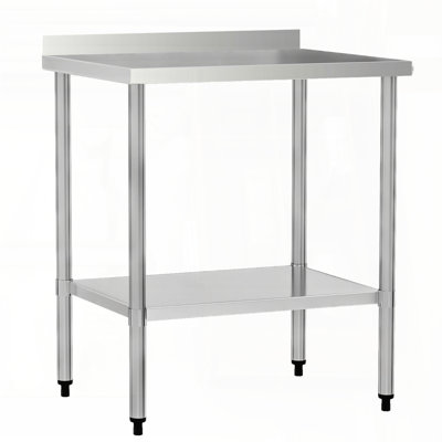 24x30 Inch Stainless Steel Work Table with Backsplash