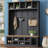 Farmhouse Wooden Style 78''H Modern Hall Tree with Wide Storage Seating Bench, Entryway Shoe Cabinet with 13 Compartments,