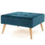 Velours bleu sarcelle au design moderne Mid-Century avec pieds et surface en bouleau massif, aspect 30,5 x 30,5 x 17 pouces, velours, pieds, apparence,