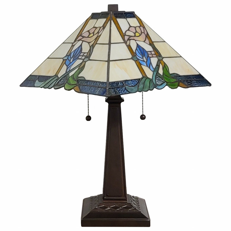 Lampe de table de style mission rétro en verre coloré multicolore 23 "23"