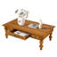 Ensemble de 3 tables basses en bois massif avec tiroir, table basse rétro et 2 tables de bout pour le salon, le bureau et un appartement (naturel)