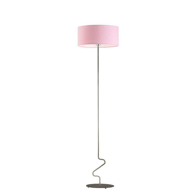 Drowne 166cm Traditional Floor Lamp, Pink, Brushed Steel