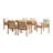Arjay 6-Person 7-Piece Solid Acacia Wood Patio Dining Set with Cushions