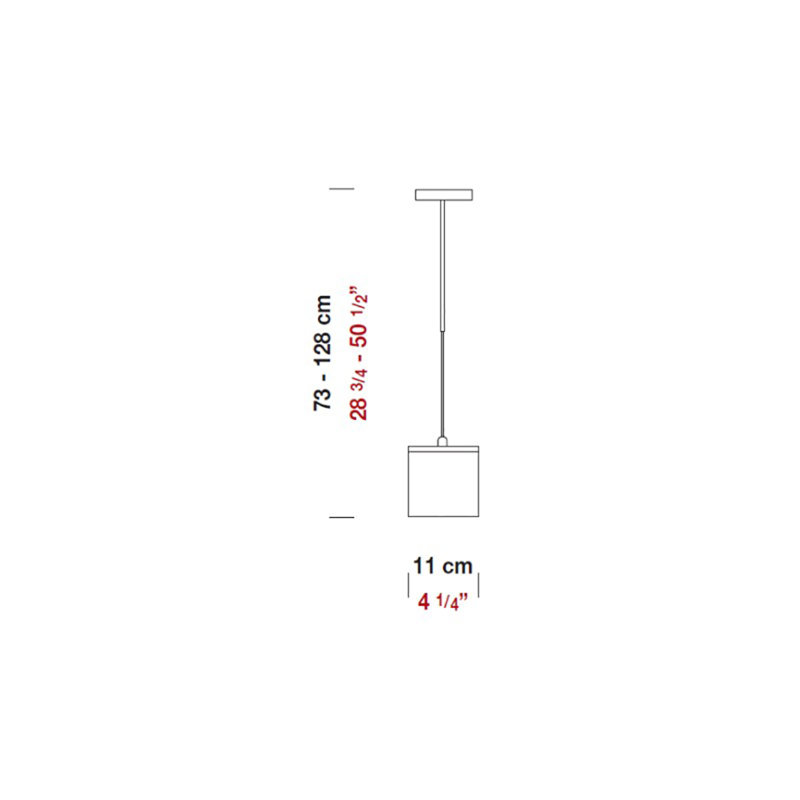 Kubik 1 - Light Single Square / Rectangle Pendant, 50.5" H x 5.5" W x 5.65" D