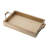 Rectangular Nesting Tray Set Of 2, Beaded Edge, Whitewashed Brown Wood
