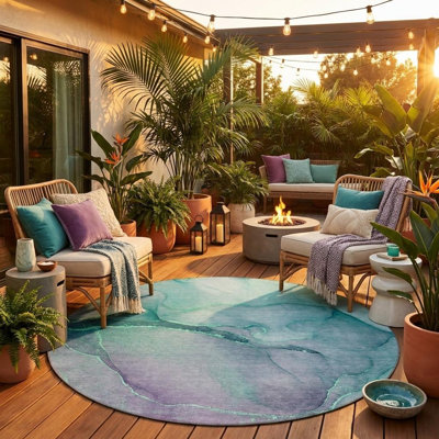 Tapis extérieur rond rond 8 po