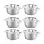 Attiva Peltro Casserole with Lid 7.87" - 6 Pieces - Pewter