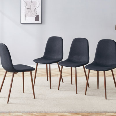 Choix élégant de 4 sièges: noir avec pieds en métal couleur noyer pour un style chic et moderne 4