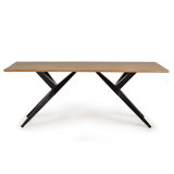 Mablethorpe Acacia Solid Wood Top Metal Base Dining Table