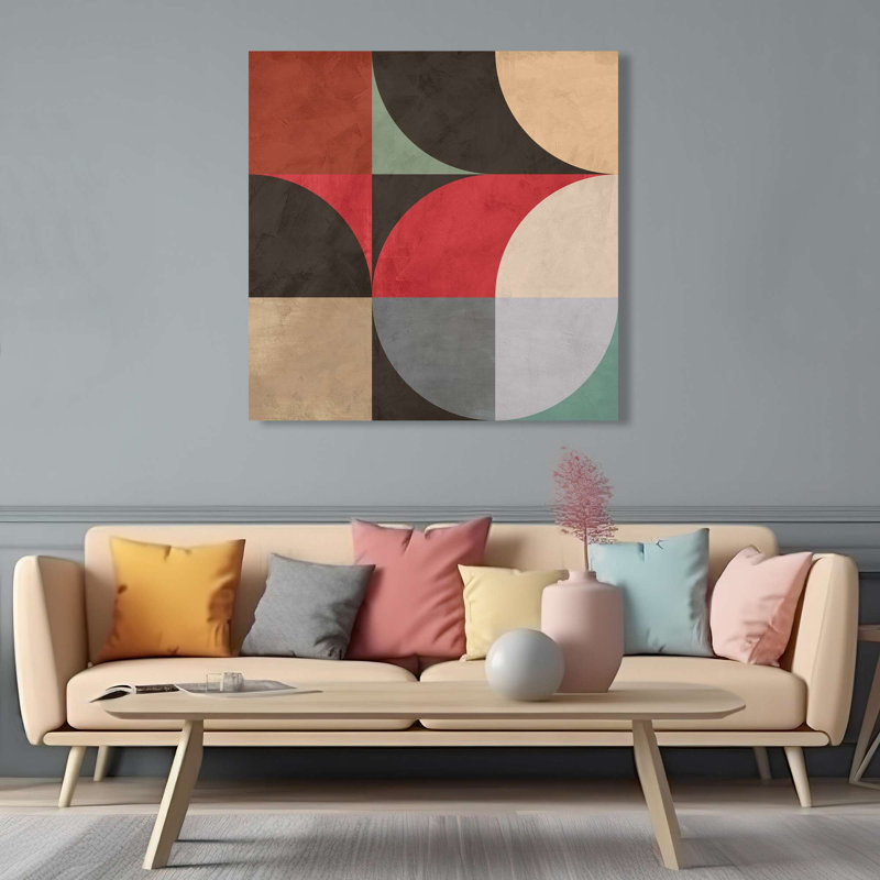 Geometric Abstract: Radiant Waves I by Sandro Nava - Wrapped Canvas Print, 50cm H x 50cm W x 4cm D