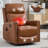 Genuine Leather Heat Massage Manual Recliner Chair With Rocker And Swivel For Living Room-1701698565
