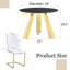 Ensemble de table de salle à manger moderne en acier durable avec plateau en pierre frittée pour la maison