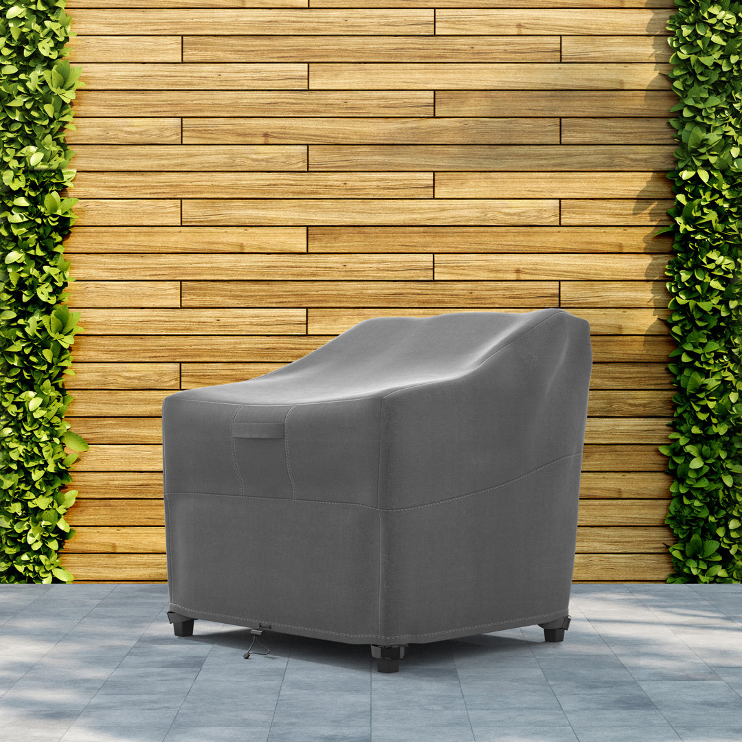 Premium Patio Chair Wide Cover - Breathable, Heavy-Duty Cover with Water-Resistant PVC liner, Adjustable Elastic Hem, Click-Close Straps, and Air Vents - Hyslop Collection Freeport Park® 