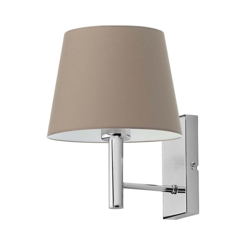 Axinia Armed Sconce, Beige, Chrome